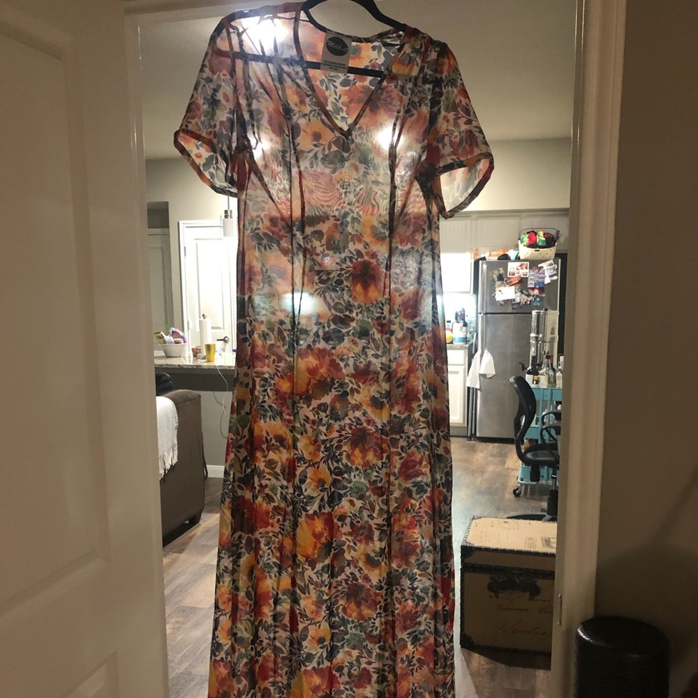 Gorgeous vintage sheer swim cover up dress